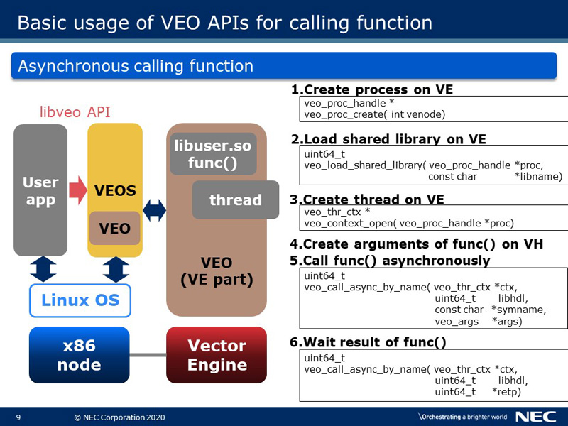 Basic usage of VEO APIs for calling function