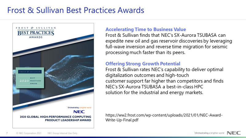 Frost & Sullivan Best Practices Awards